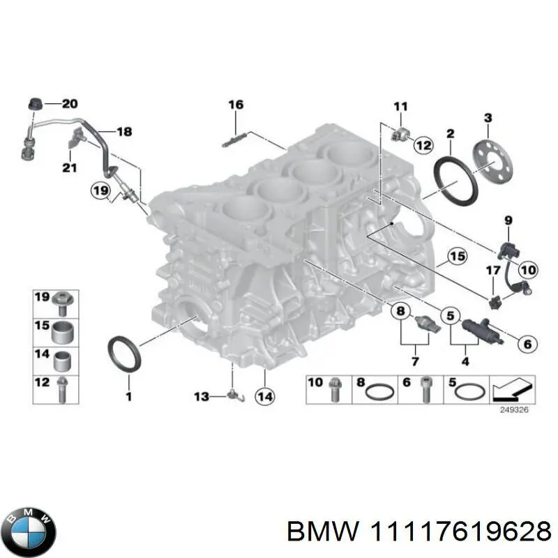 11117619628 BMW juego de reparación, cilindro de freno principal