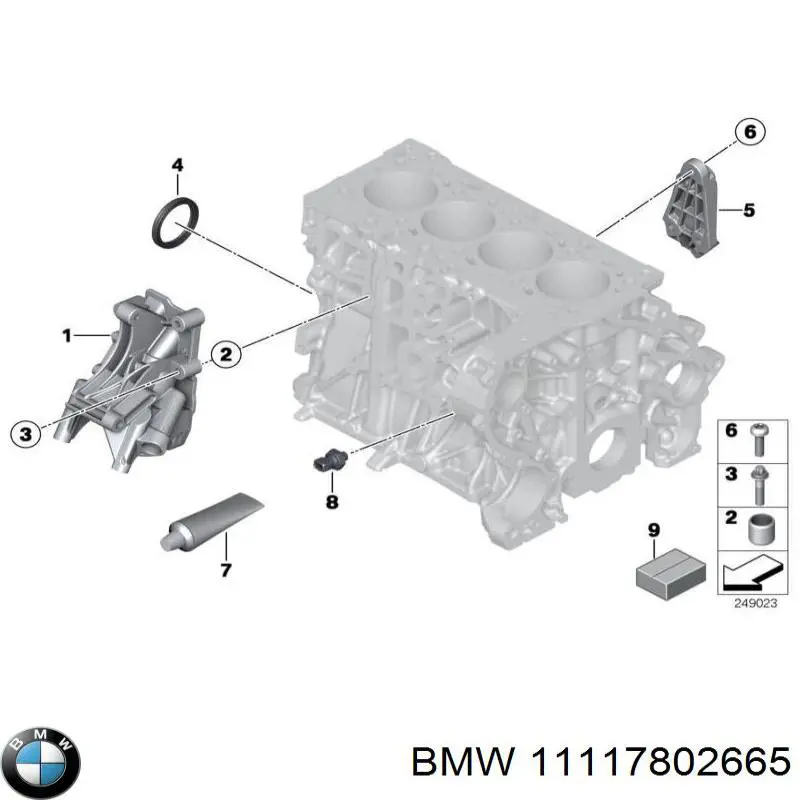 Retén de cigüeñal frontal 11117802665 BMW