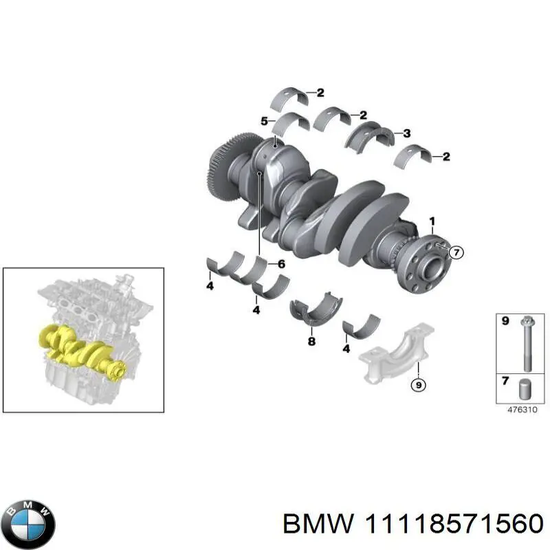 11118571560 BMW tornillo de culata