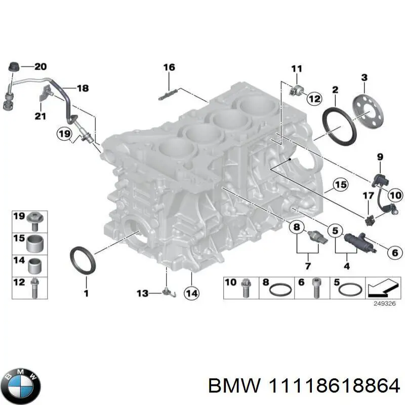 Retén de cigüeñal frontal 11118618864 BMW