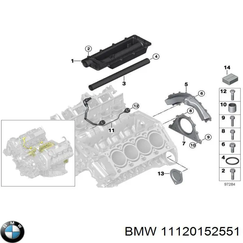 11120152551 BMW juego de juntas de motor, completo, superior