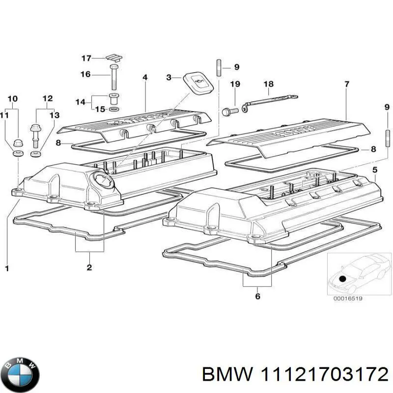 Tapa De Valvula Derecha para BMW 5 (E39)