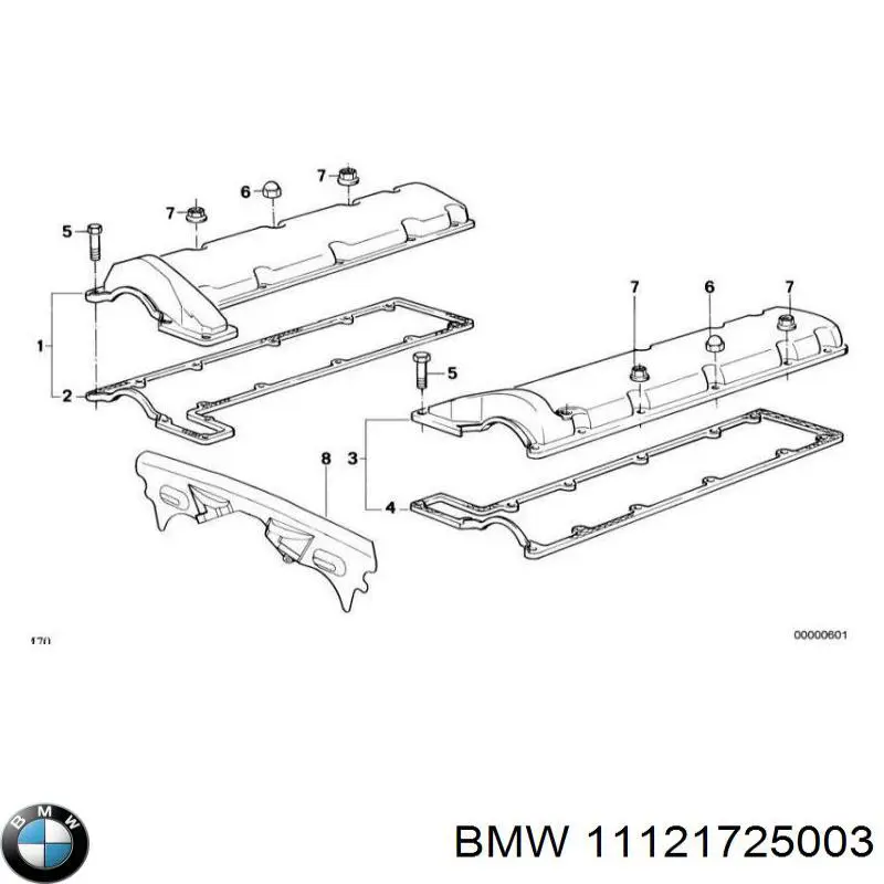 Junta, tapa de culata de cilindro izquierda para BMW 7 (E32)