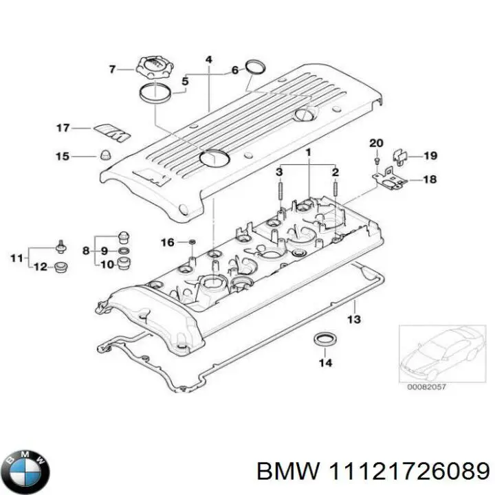 Tapón de la tapa de válvulas BMW 11121726089