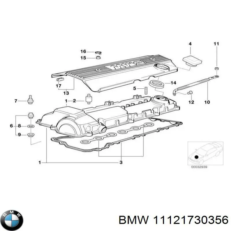 11121730356 BMW tapa valvula tampon de goma