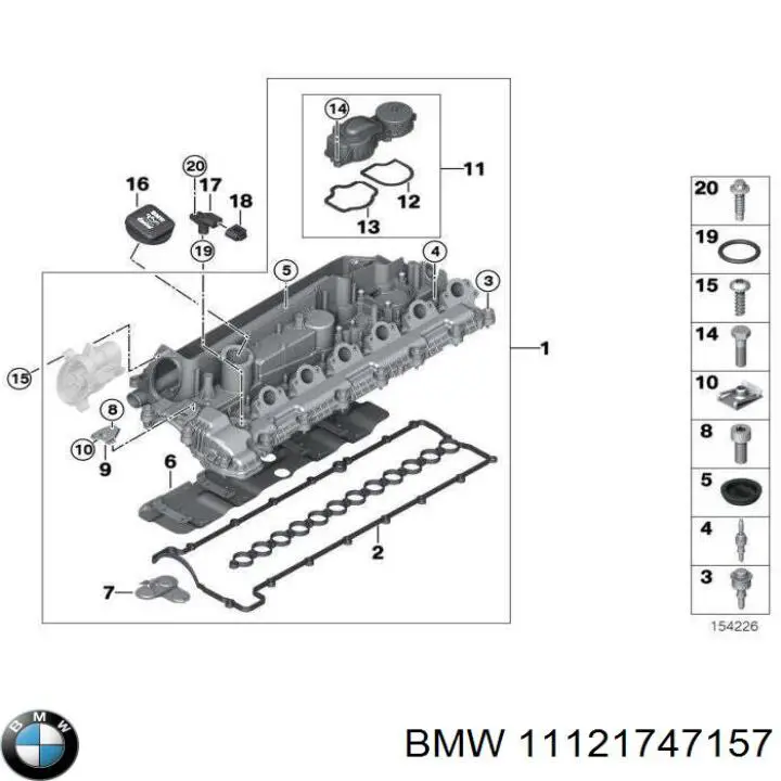 11121747157 BMW tapa de aceite de motor