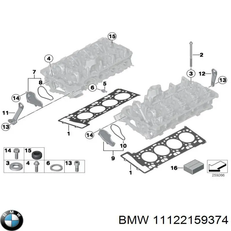 Juego de juntas superiores de motor BMW 11122159374 precio, desde 218,52 EUR