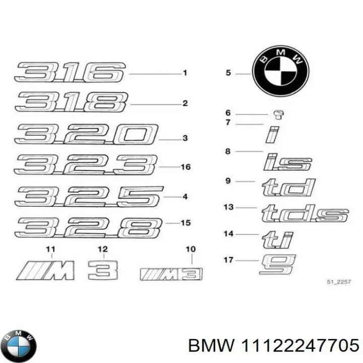 Tapa de motor BMW 11122247705 precio, desde 2,80 EUR