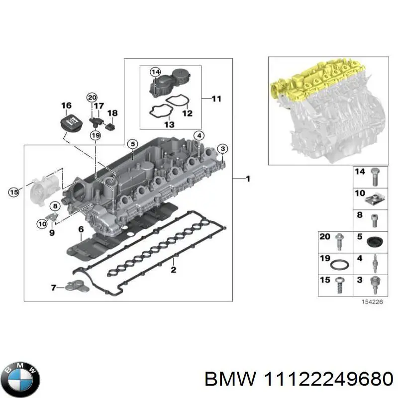 Comprar 11122249680 BMW Tapa de balancines