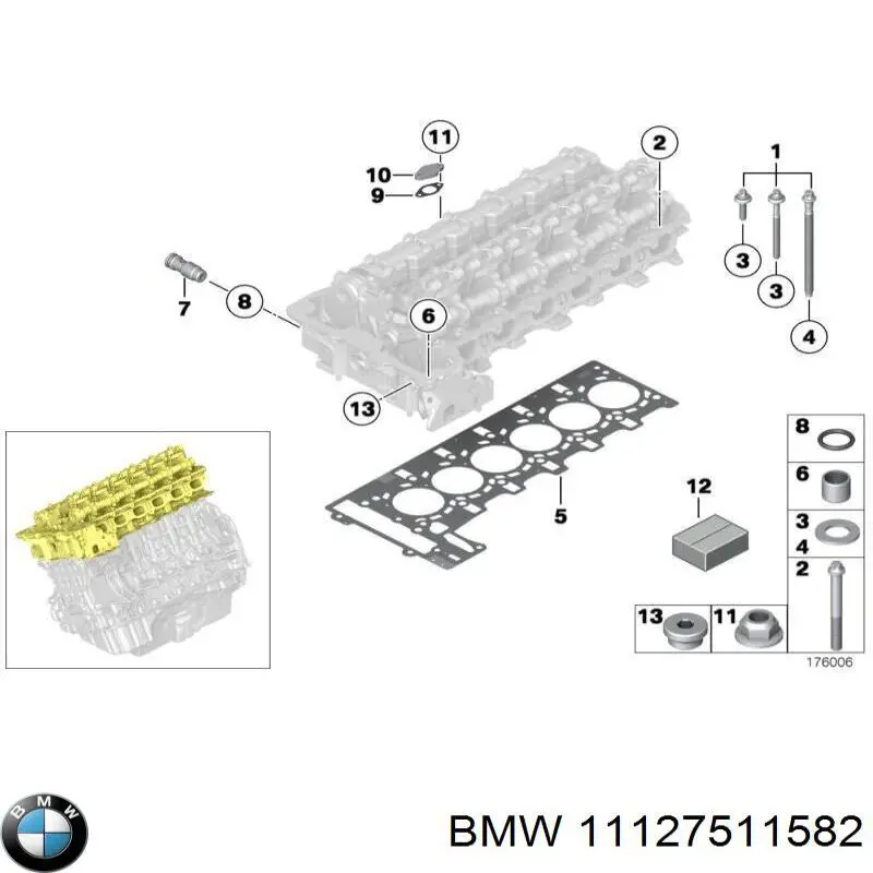 11127511582 BMW junta de válvula agr