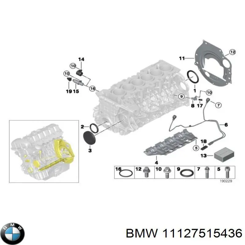 11127515436 BMW tornillo de culata