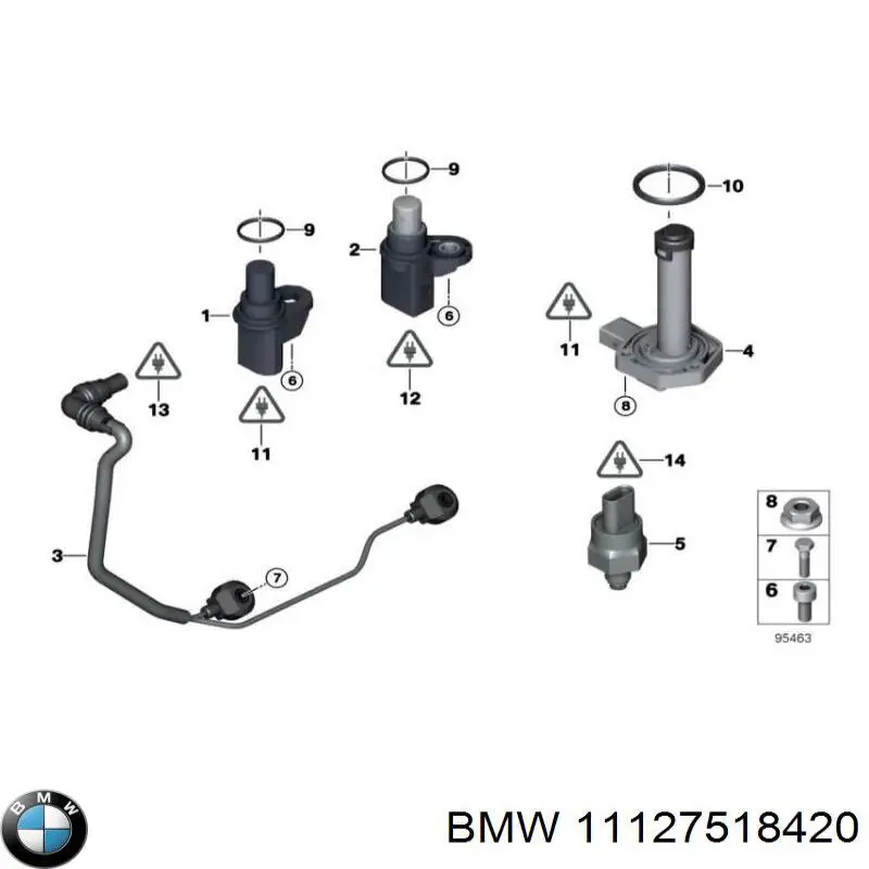 Junta del sensor de posición del árbol de levas para BMW 7 (E65, E66, E67)