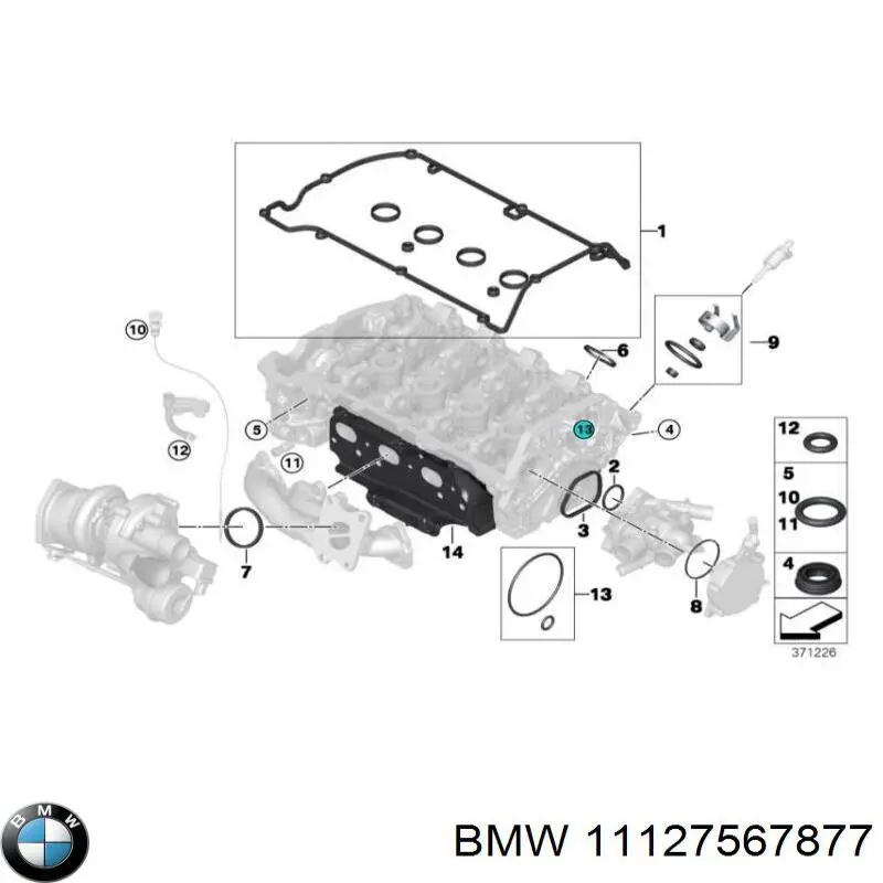 11127567877 BMW junta de la tapa de válvulas del motor