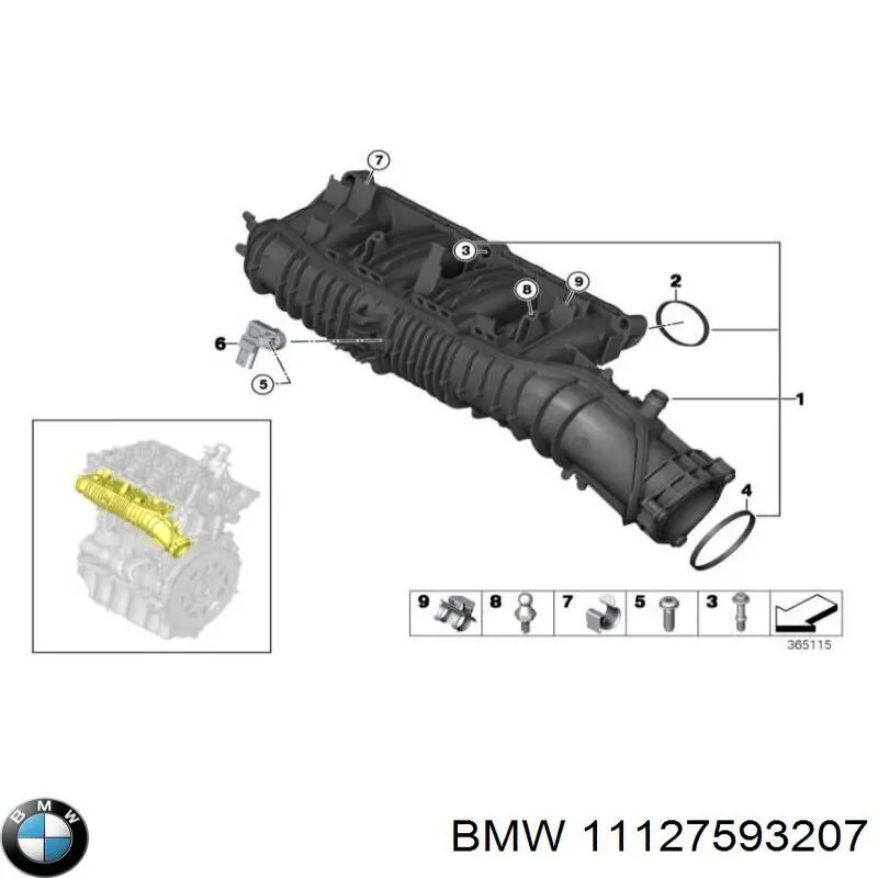 11127593207 BMW eje de horquilla de embrague