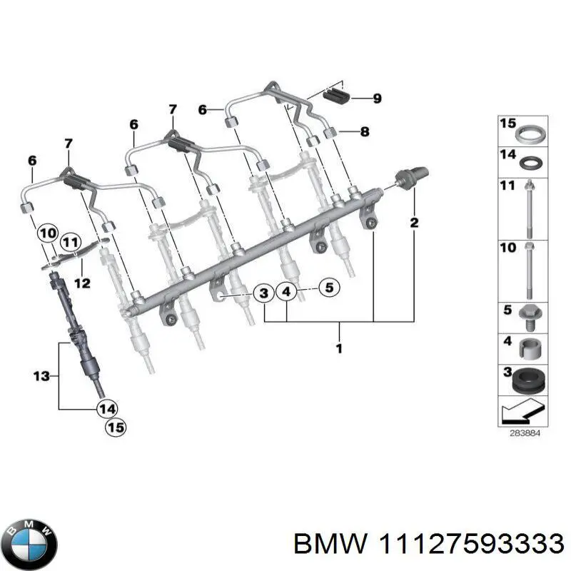 11127593333 BMW junta anular, inyector