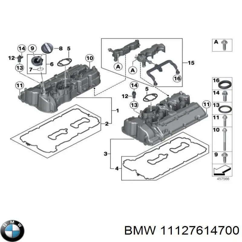 Comprar 11127614700 BMW Juego derecho de junta de tapa de válvulas del motor