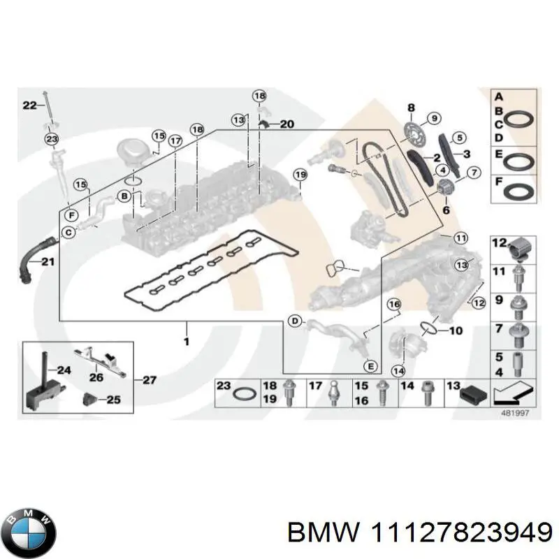 Comprar 11127823949 BMW Junta de tapa del tubo de llenado de aceite