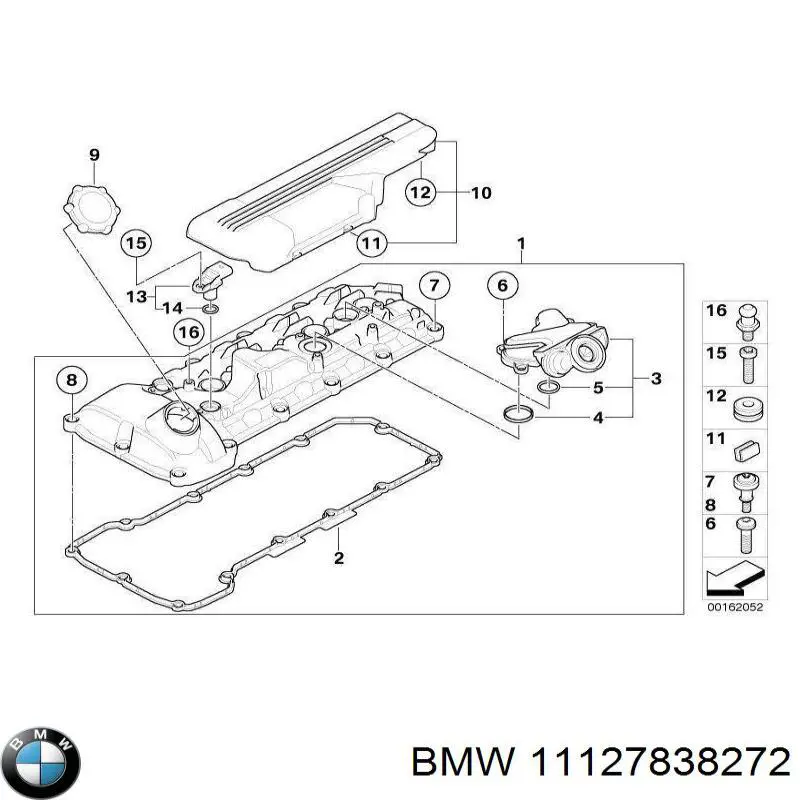 Junta, tapa de culata de cilindro izquierda para BMW 3 (E90)