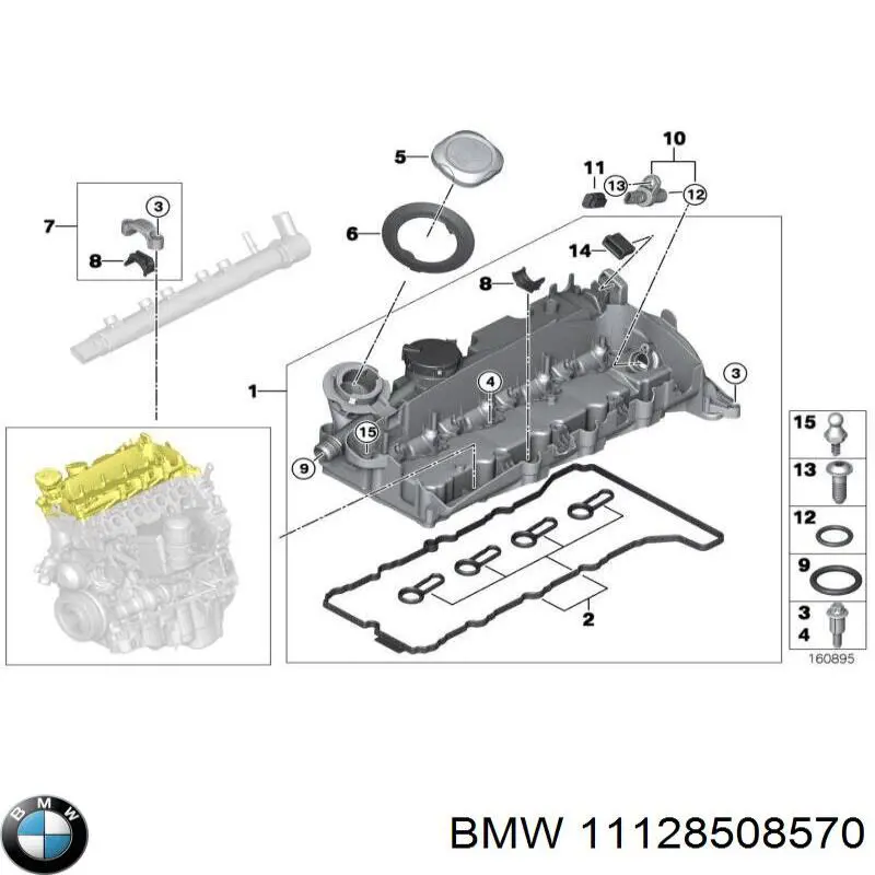 Comprar 11128508570 BMW Tapa de balancines