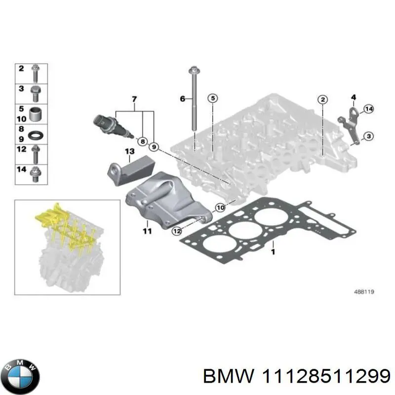 11128511299 BMW soporte para taco de motor derecho