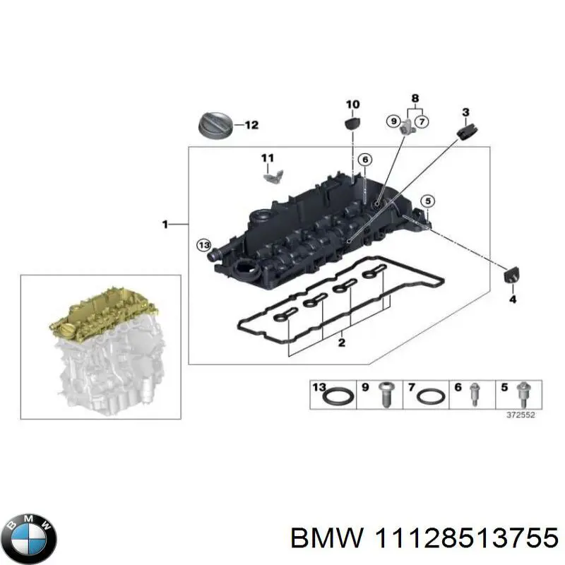 Tapa de la válvula para BMW 3 (F30, F80)