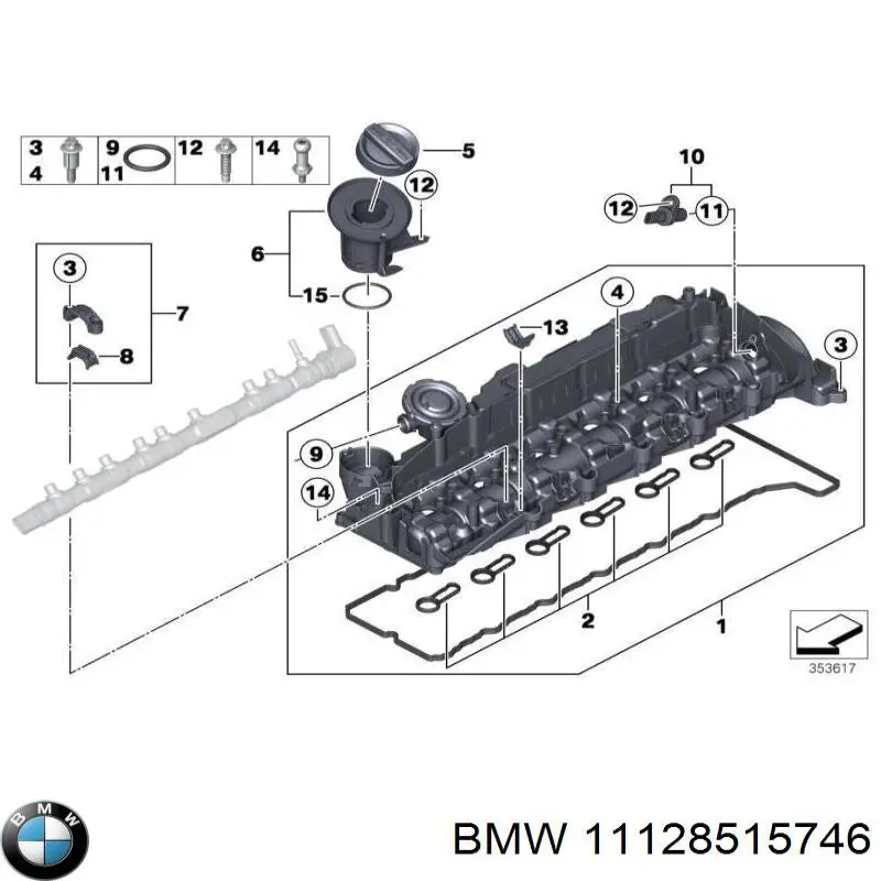 11128515746 BMW tapa de culata