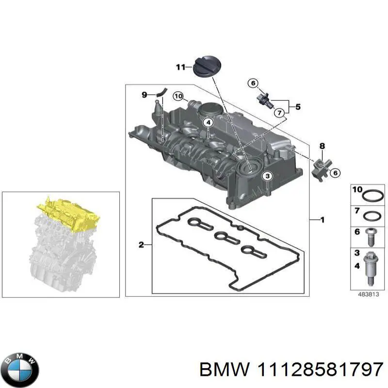 Tapa de la válvula BMW 11128581797 precio, desde 254,10 EUR
