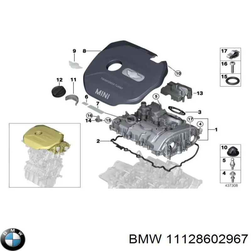 Tapa del motor decorativa para BMW 1  F20