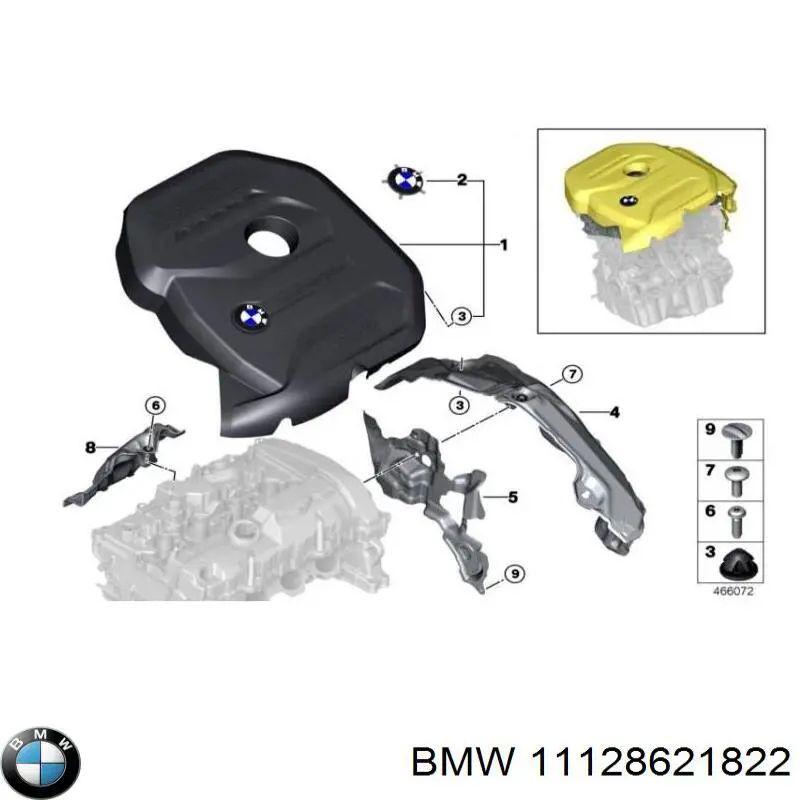 Cubierta decorativa del motor BMW 11128621822 precio, desde 82,76 EUR