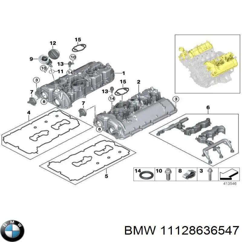 Junta, tapa de culata de cilindro izquierda para BMW 5 (G30, F90)