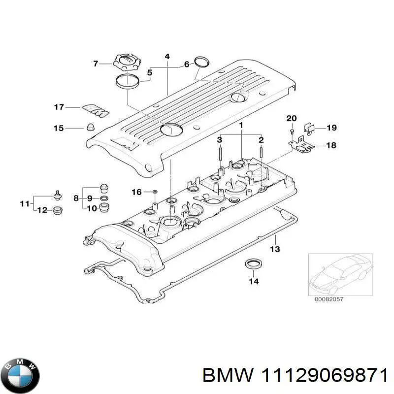 Juego derecho de junta de tapa de válvulas del motor BMW 11129069871 precio, desde 30,52 EUR