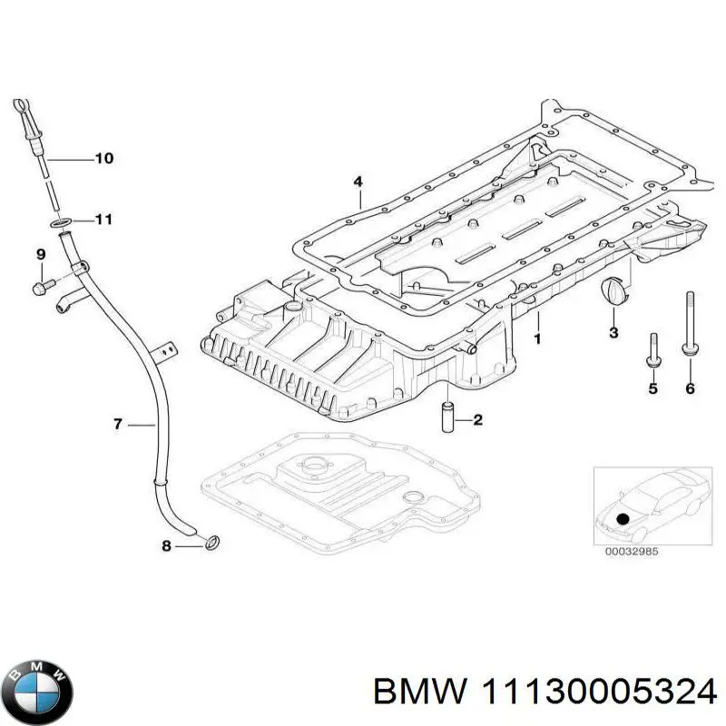 11130005324 BMW junta, cárter de aceite