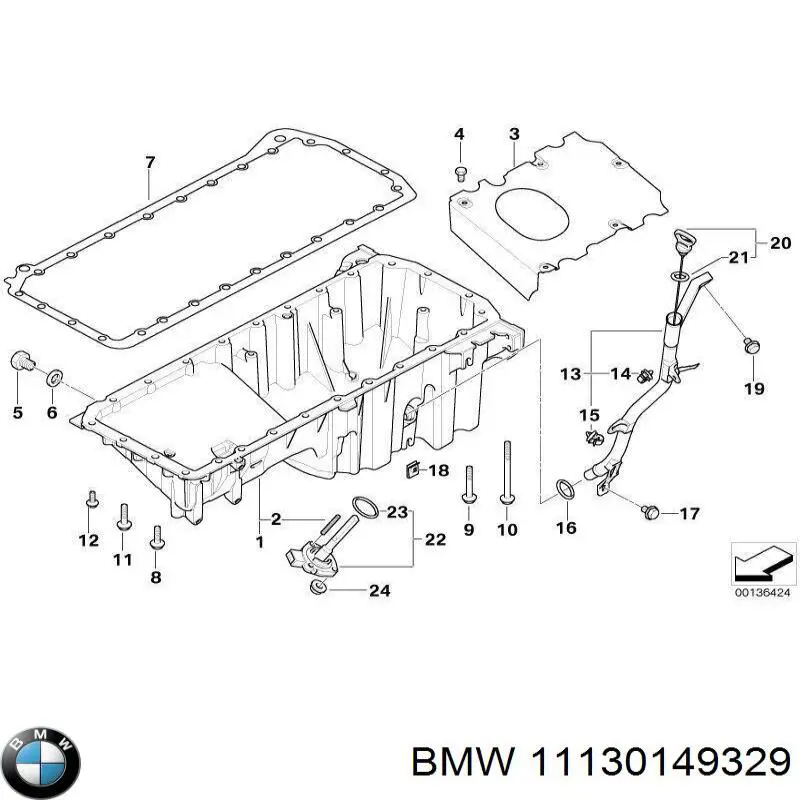 Junta del cárter 11130149329 BMW