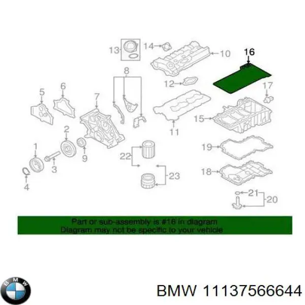Junta, cárter de aceite, superior para BMW 7 (F01, F02, F03, F04)