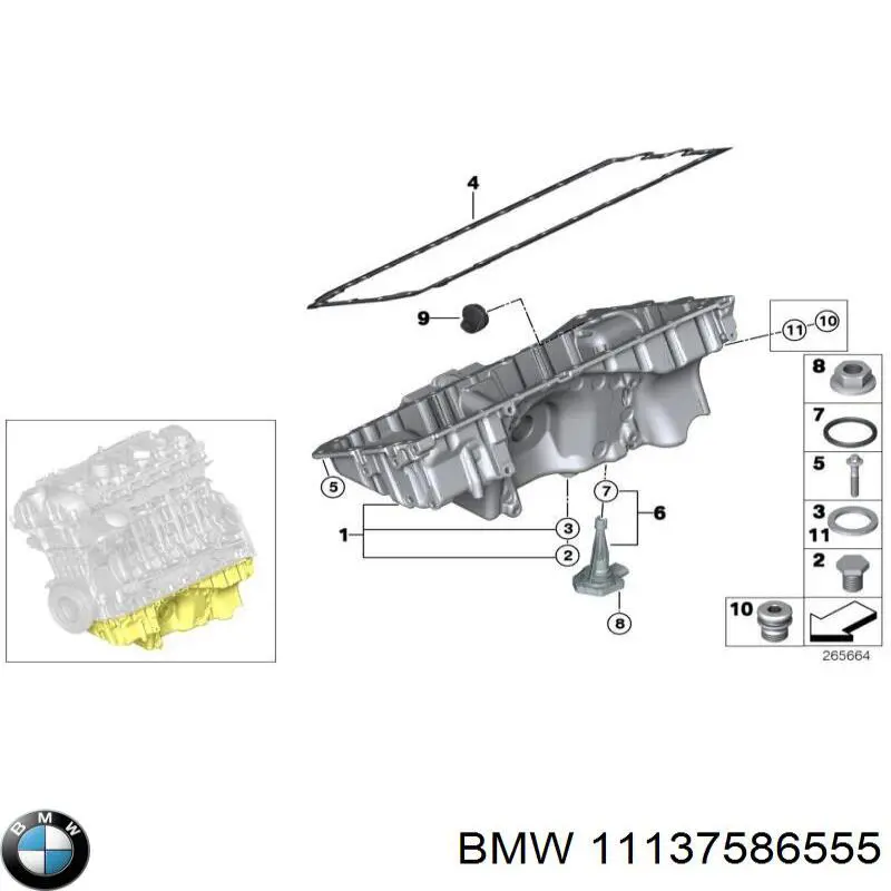 11137586555 BMW cárter de aceite