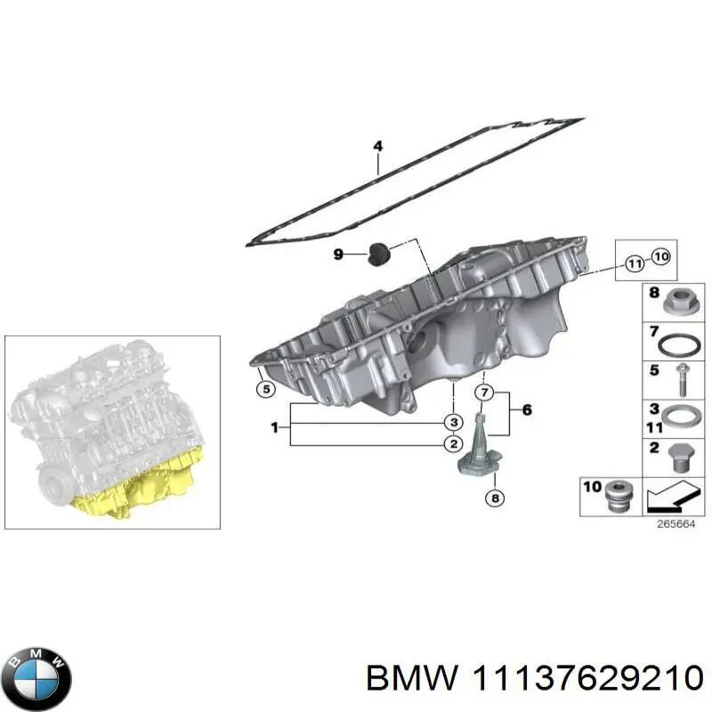 Cárter de aceite del motor para BMW X6 (E71)