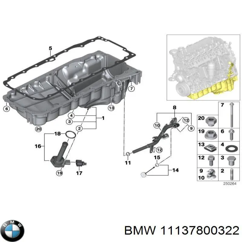 Cárter de aceite del motor BMW 11137800322 precio, desde 460,28 EUR