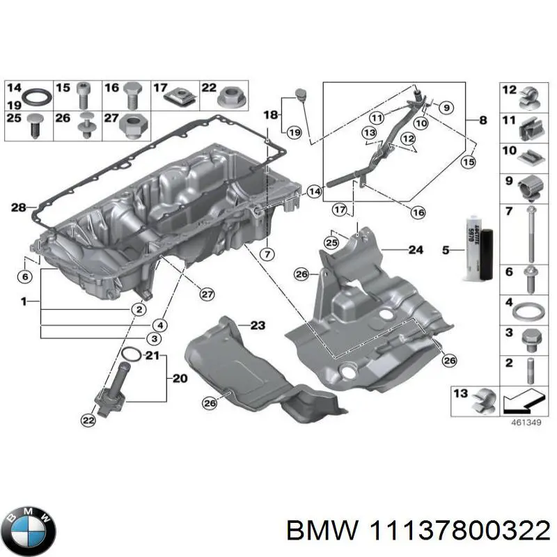 11137800322 BMW cárter de aceite