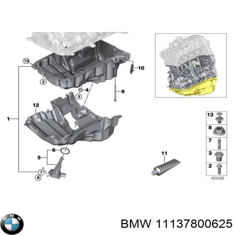 11137800625 BMW tornillo de culata