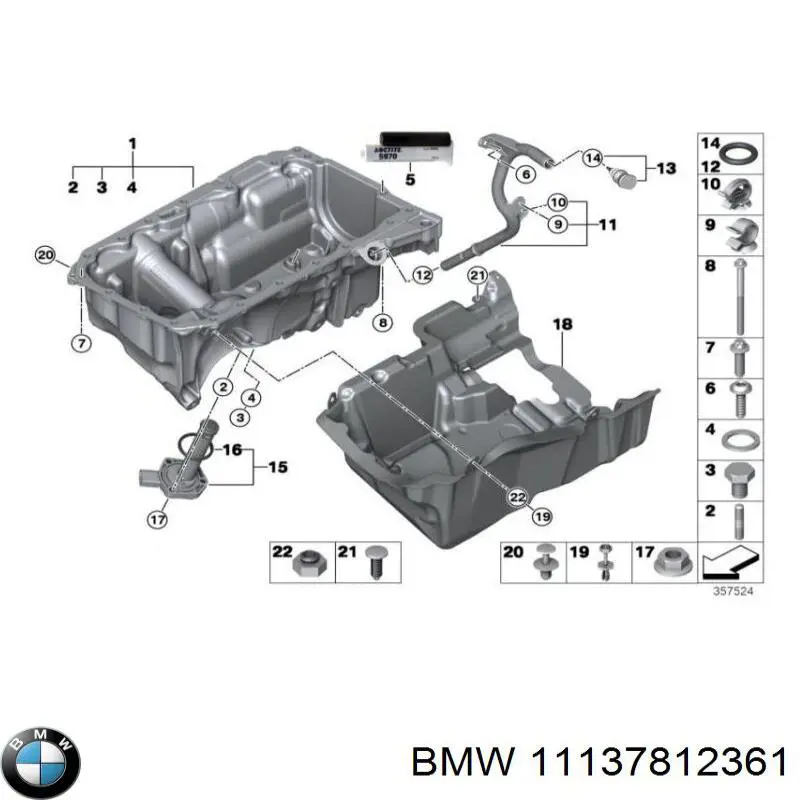7812361 BMW Cárter de aceite del motor