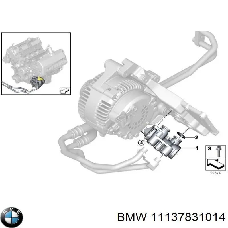 11137831014 BMW junta, adaptador de filtro de aceite