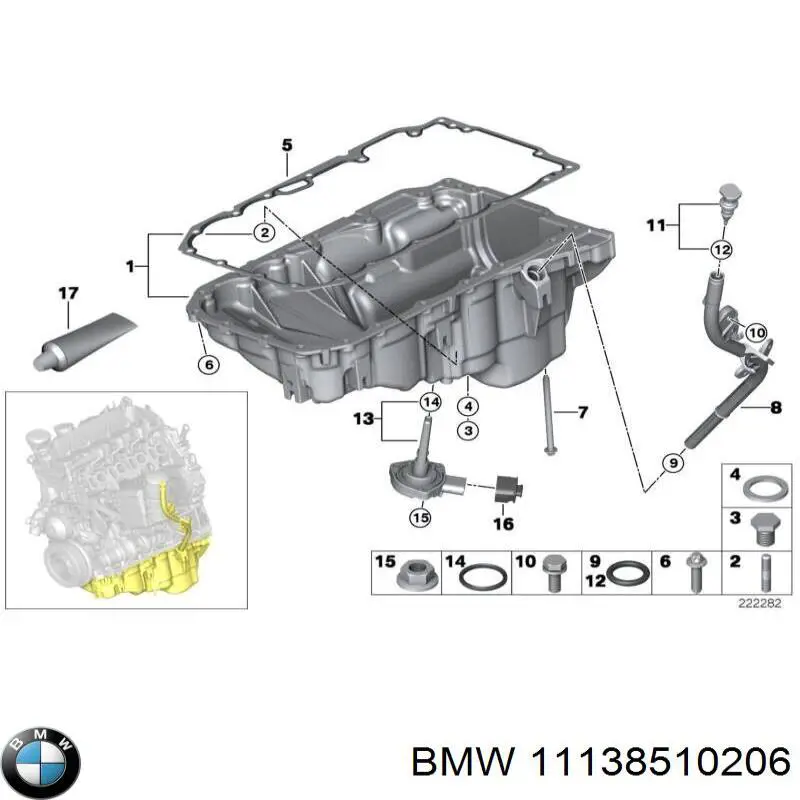 Cárter de aceite del motor BMW 11138510206 precio, desde 145,20 EUR