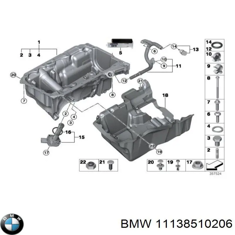 11138510206 BMW cárter de aceite