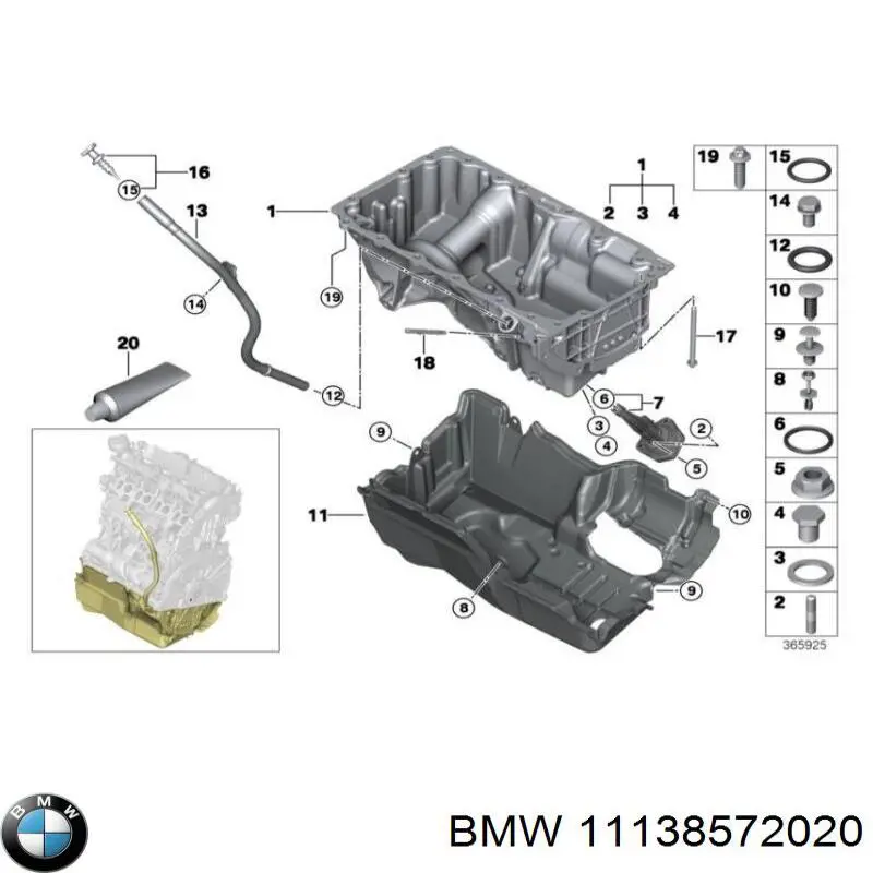 11138572020 BMW cárter de aceite