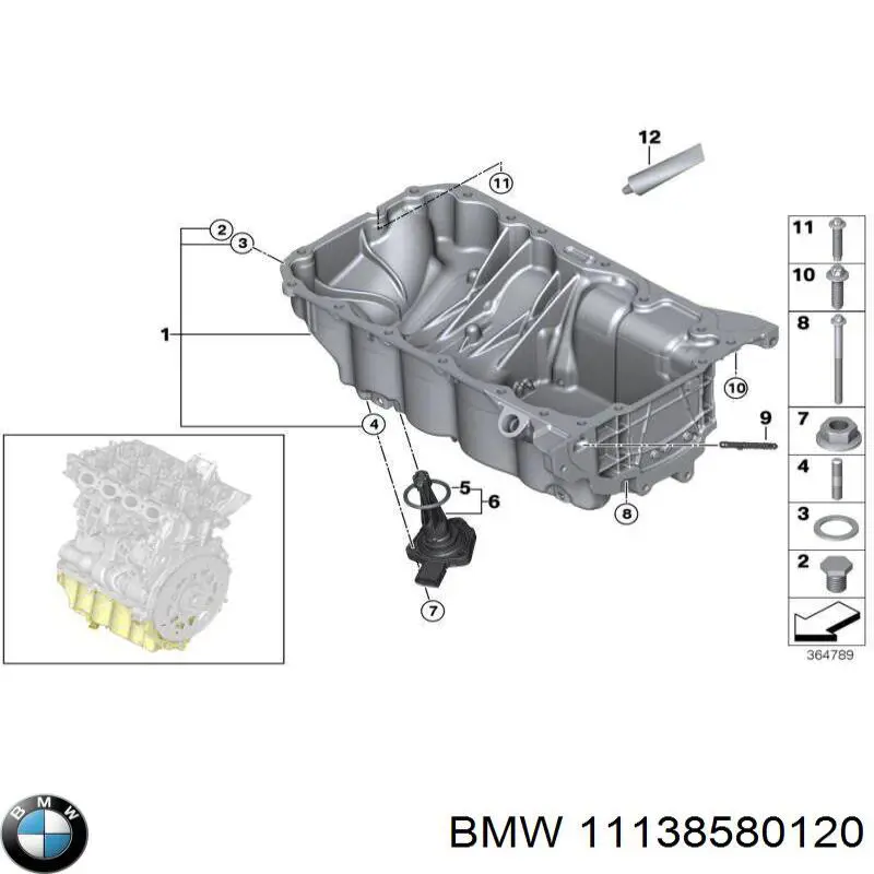 Cárter de aceite del motor BMW 11138580120 precio, desde 635,02 EUR