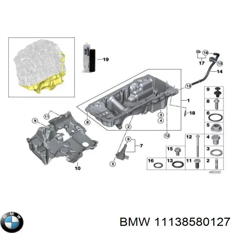 11138580127 BMW cárter de aceite