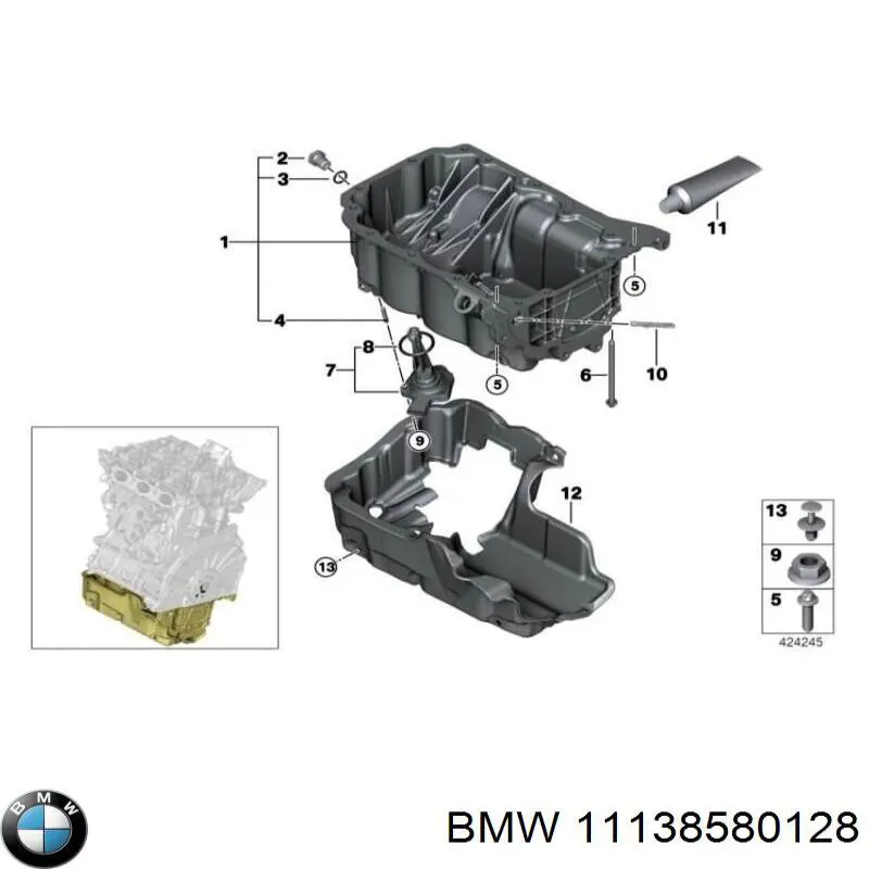 Cárter de aceite del motor para BMW 5 (G31)