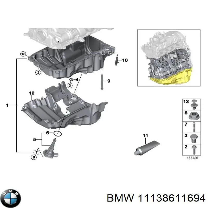 11138611694 BMW cárter de aceite