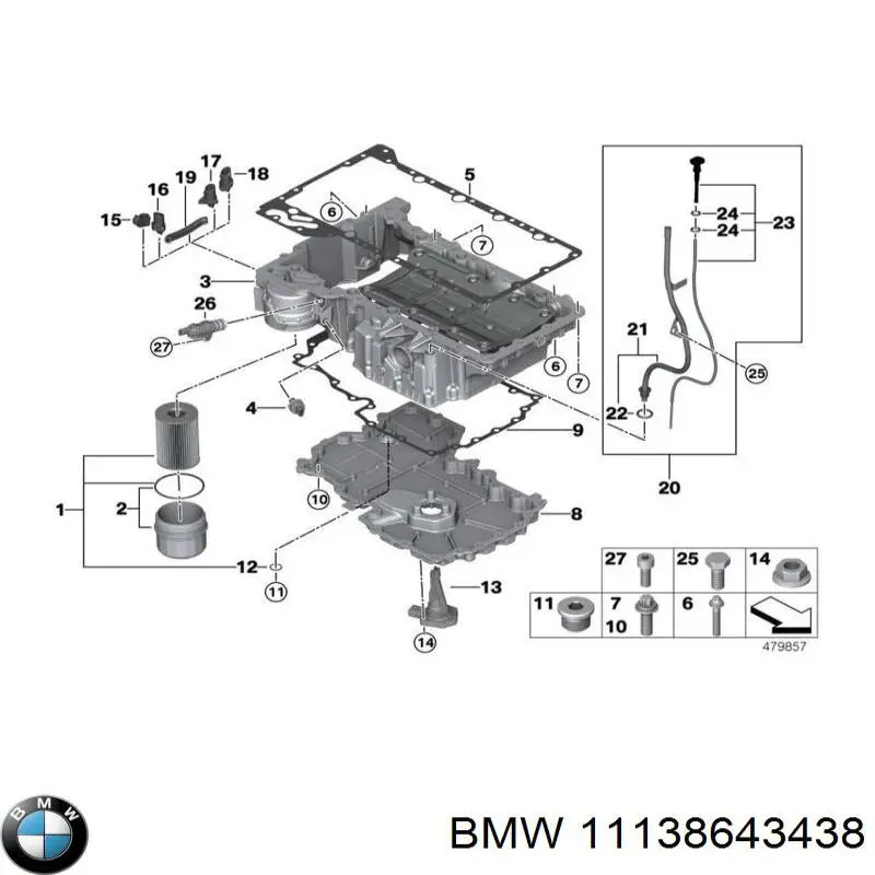 11138643438 BMW cárter de aceite