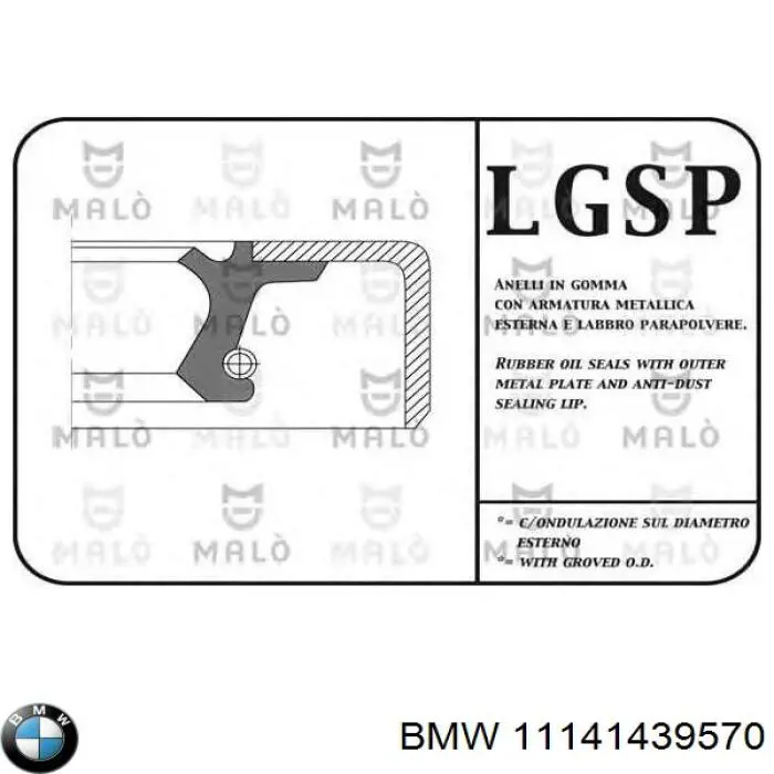 Retén de cigüeñal frontal BMW 11141439570 precio, desde 10,19 EUR
